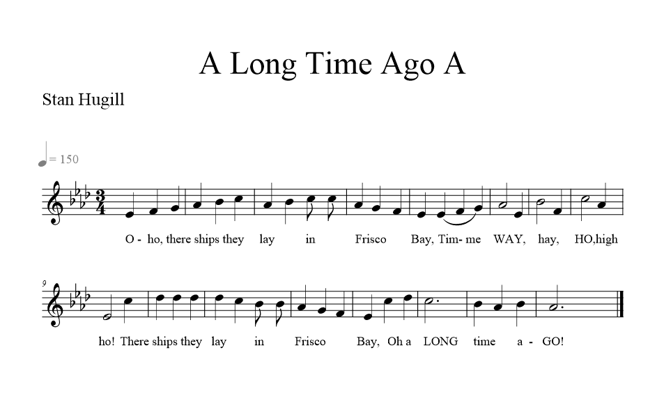 a-long-time-ago-a music notation