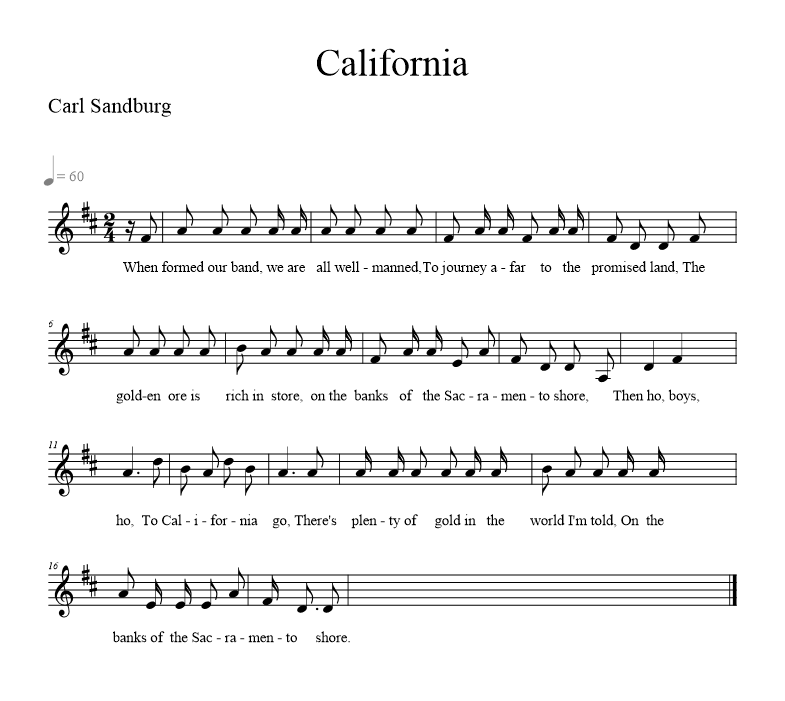 california music notation