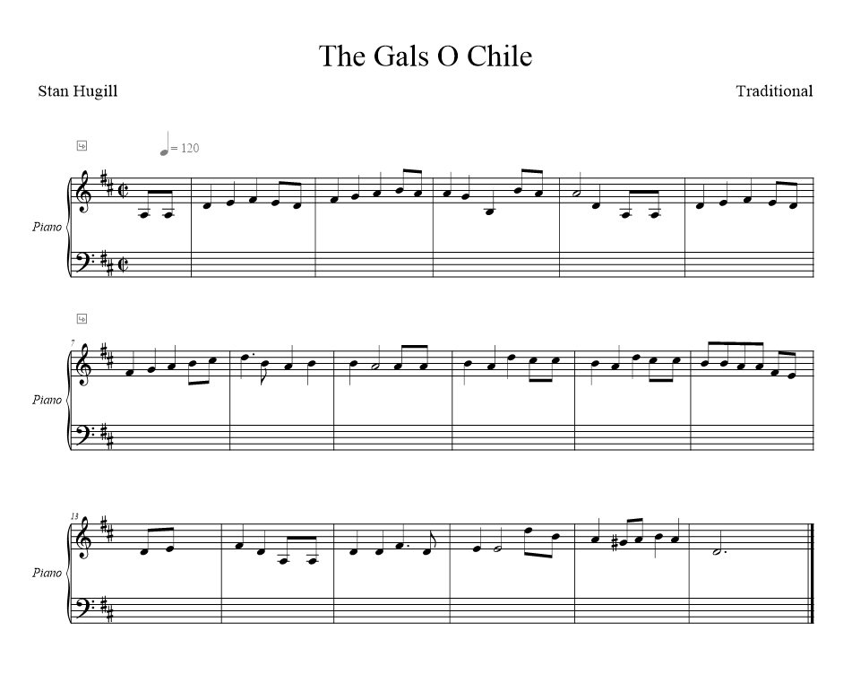 the-gals-o-chile - sea shanty musical notation