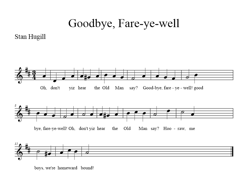 goodbye-fare-ye-well-a music notation
