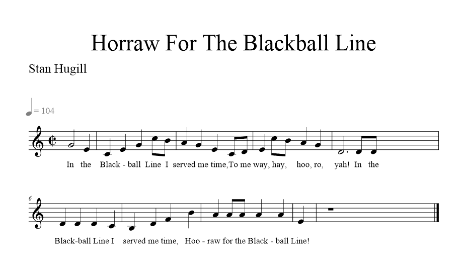 horraw-for-the-blackball-line music notation