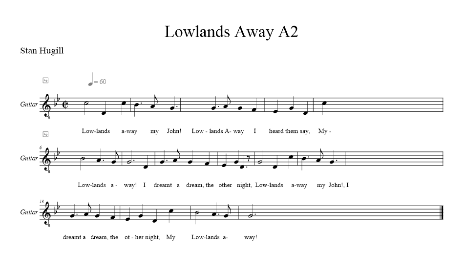 lowlands-away-a-ii music notation