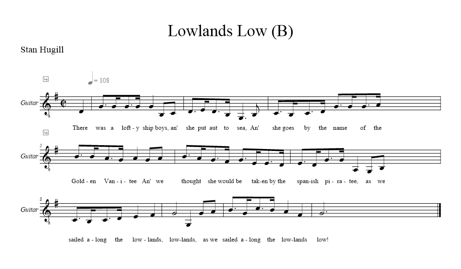 the-lowlands-low-b musical notation