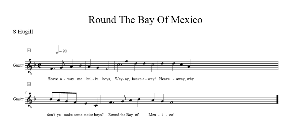 round-the-bay-of-mexico music notation