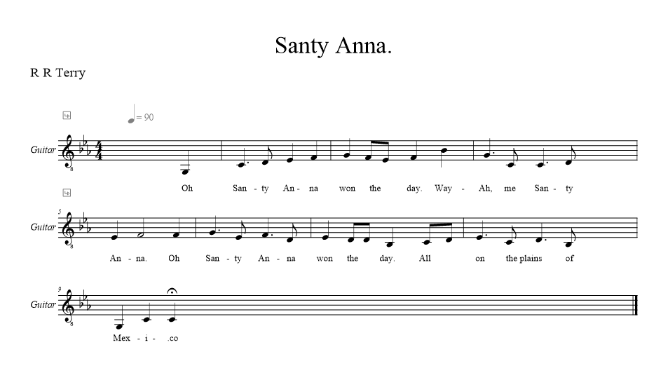 santy-anna-r-r-terrys-version music notation