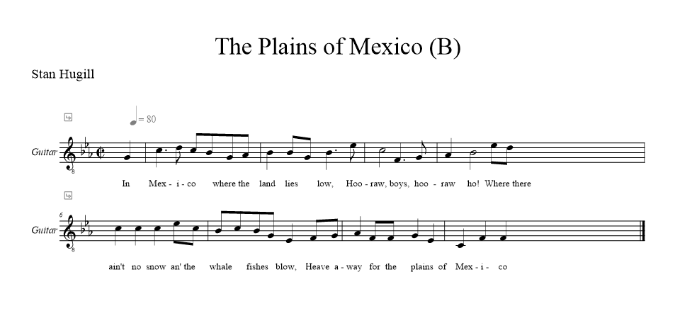 the-plains-of-mexico-b music notation