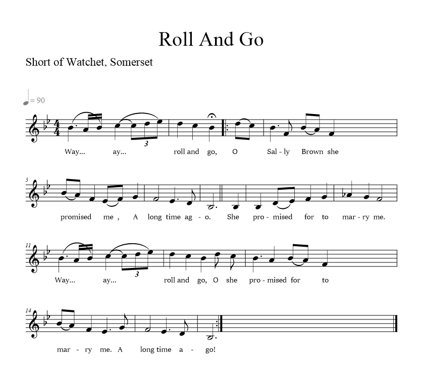 Roll And Go music notation
