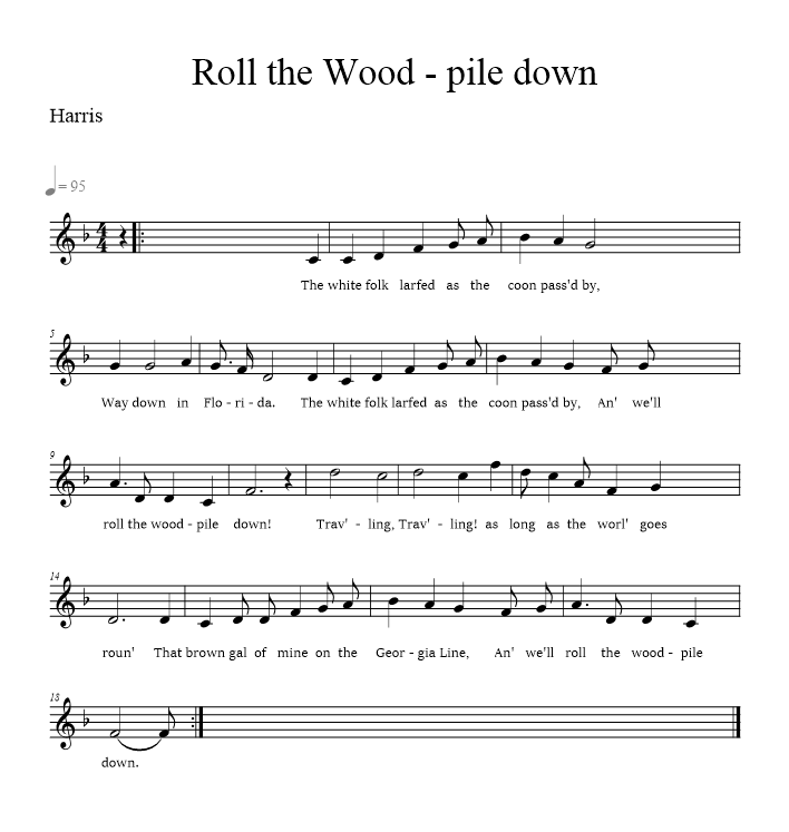 roll-the-woodpile-down-3 music notation