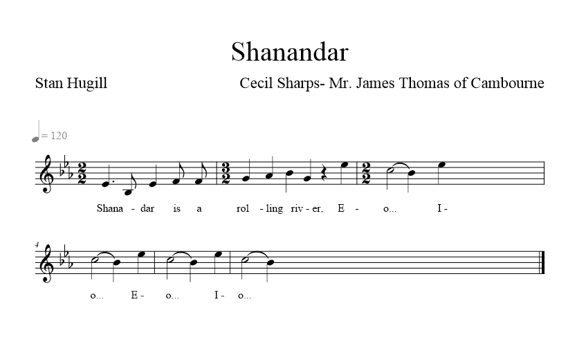 Shanandar - Cecil Sharp music notation