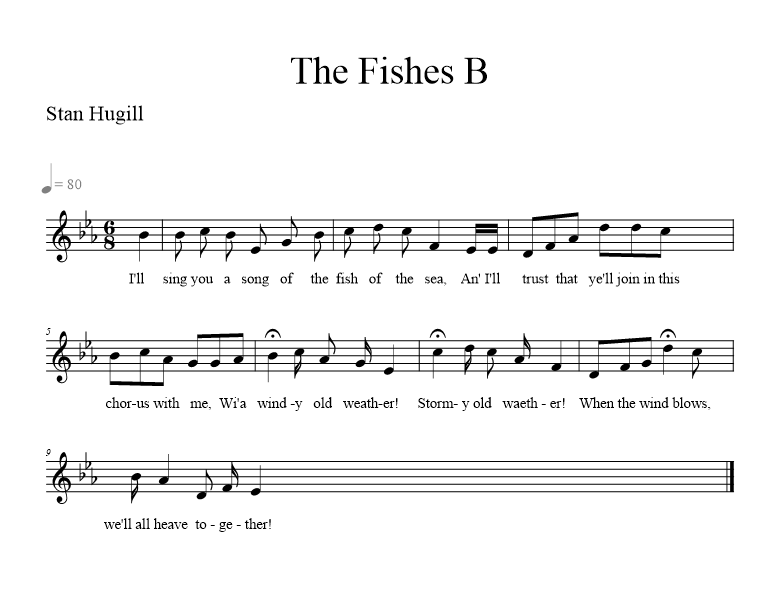 The Fishes B - music notation