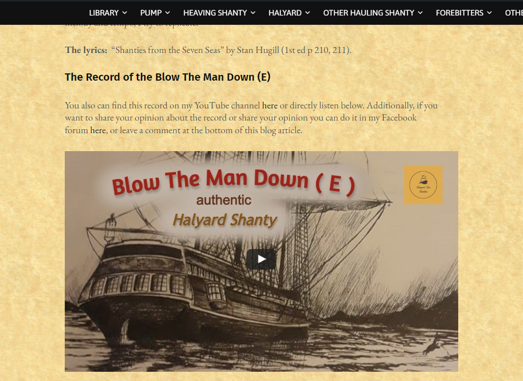 Blow The Man Down (E) Traditional Sea Shanties Blow The Man Down (E) Traditional Sea Shanties
