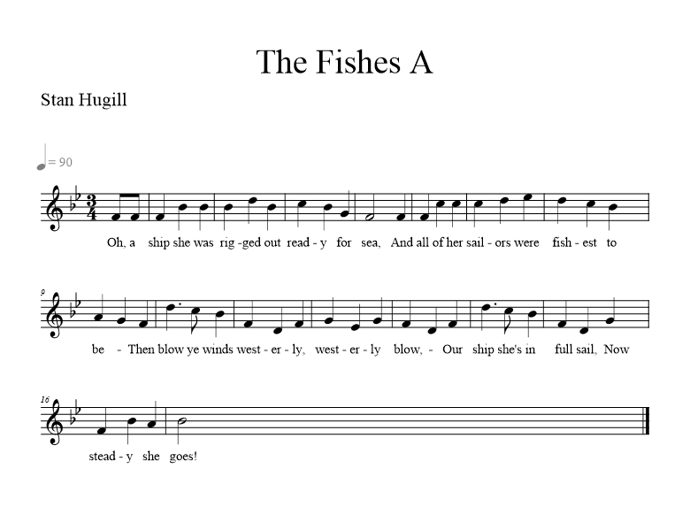 The Fishes A - music notation