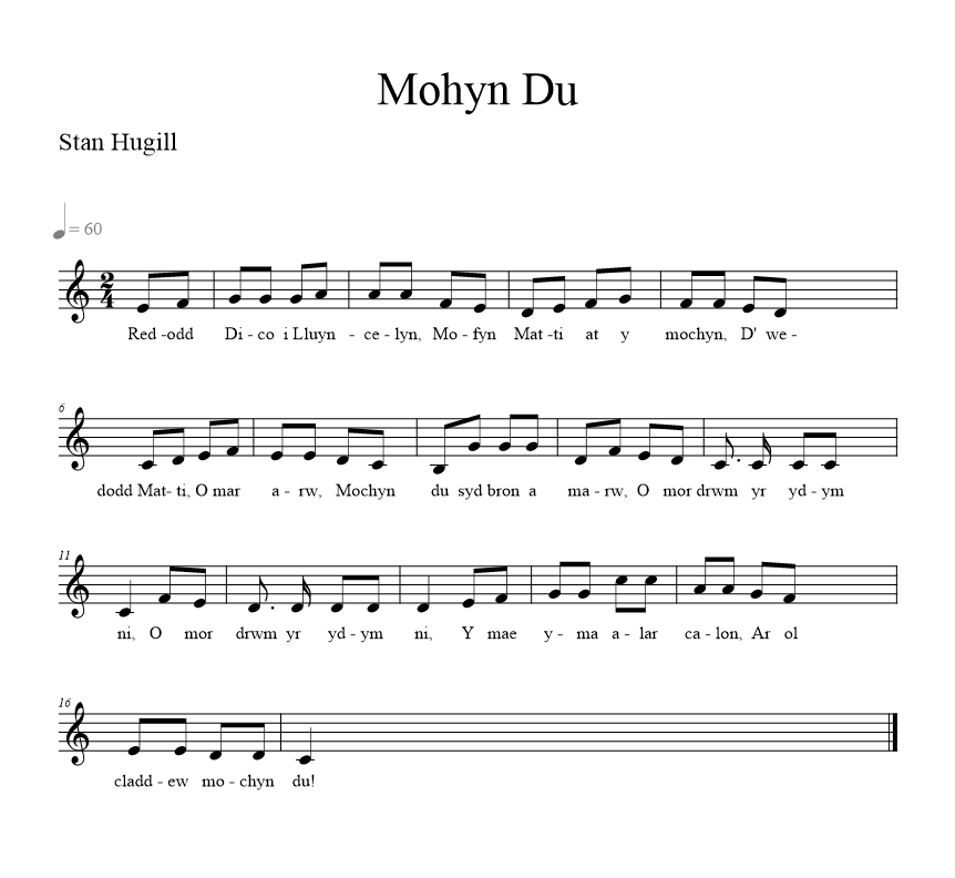 Mochyn Du - notation