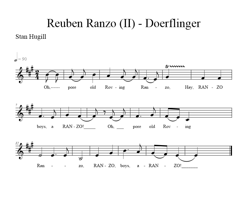 Reuben Ranzo II - Doerflinger - notation