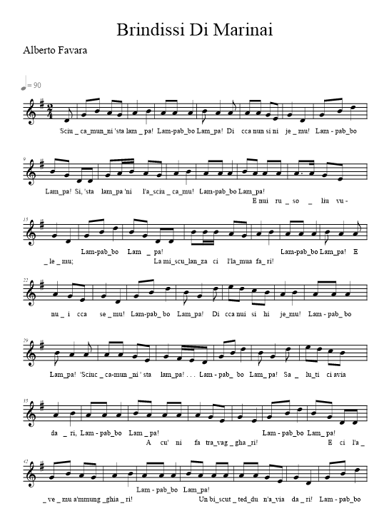 Brindisi Di Marinai - music notation 2