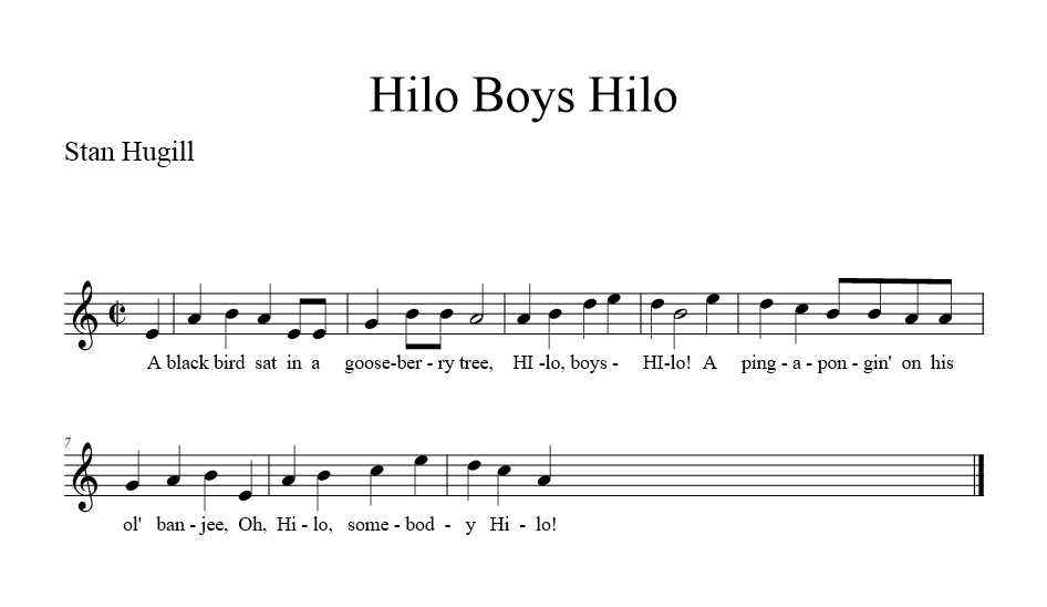 Hilo Boys Hilo - music notation