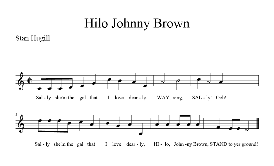 Hilo Johnny Brown - music notation