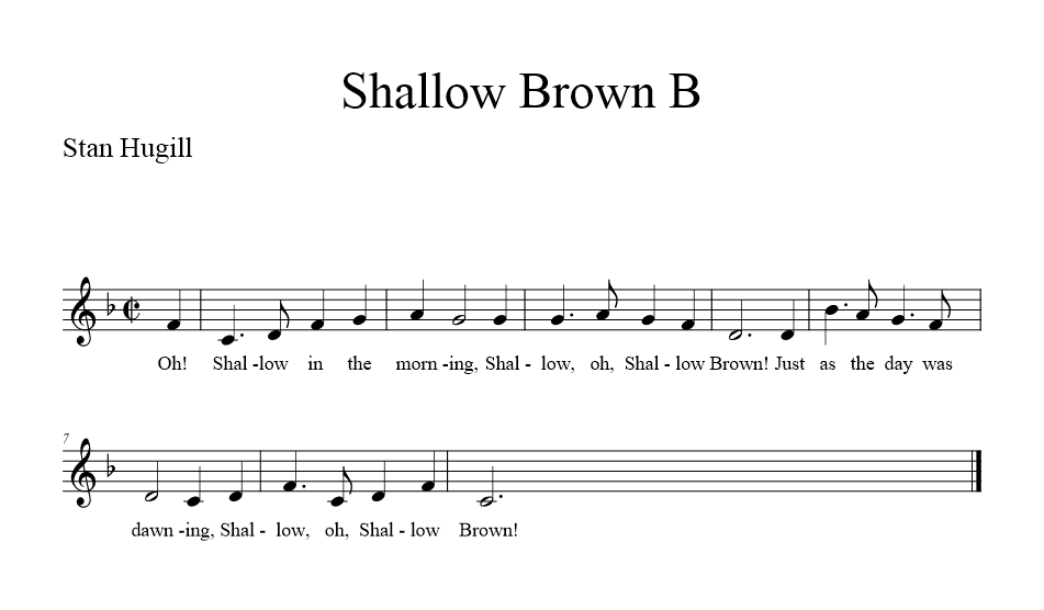 Shallow Brown B - music notation