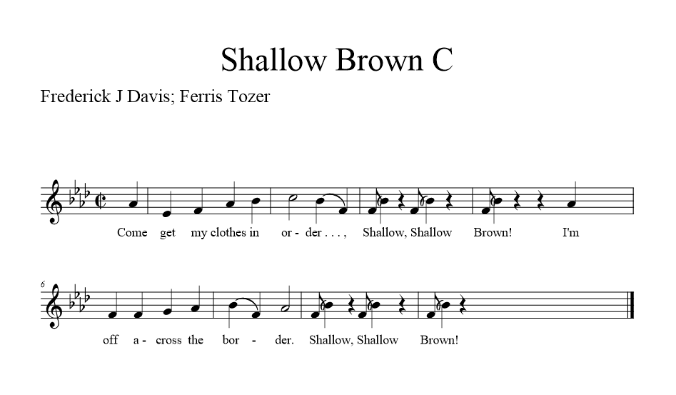 Shallow Brown C - music notation