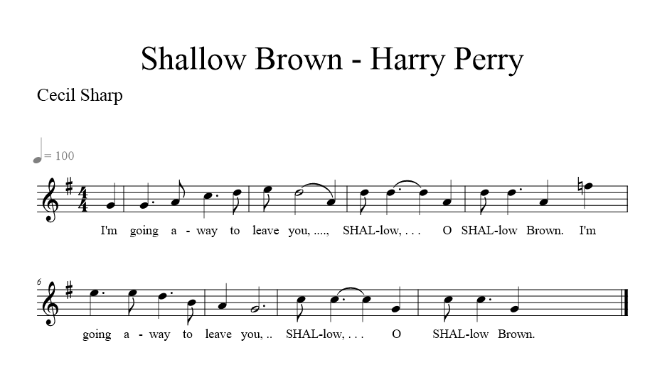 Shallow Brown - Harry Perry - music notation