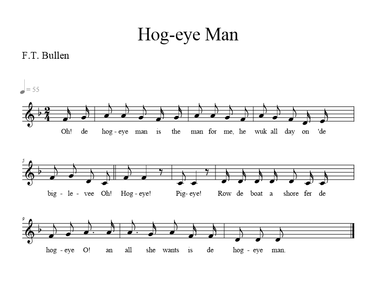 Hog-eye Man - Bullen - music notation