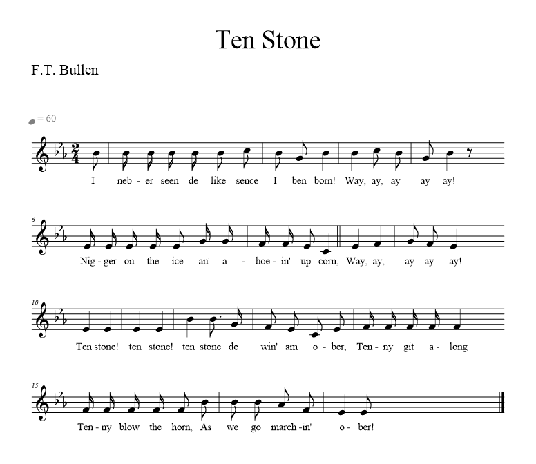 Ten Stone - music notation