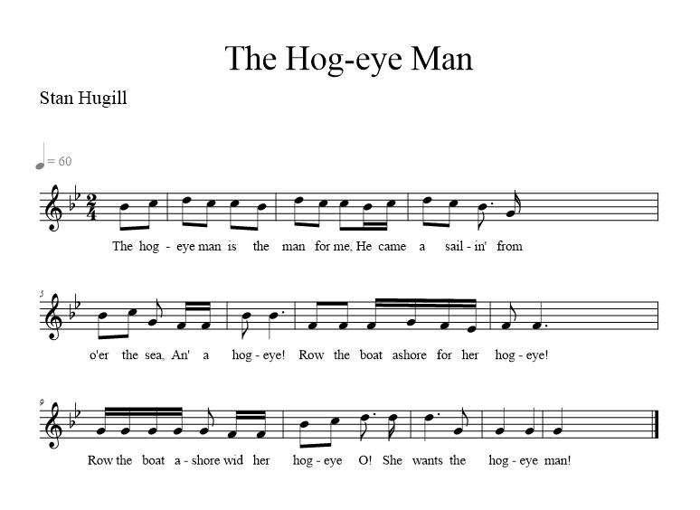 The Hog-eye Man - music notation