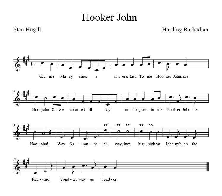 Hooker John (Harding) - music notation