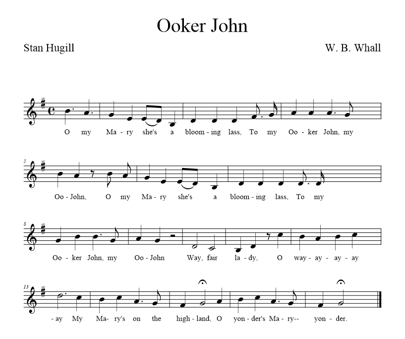 Ooker John - music notation