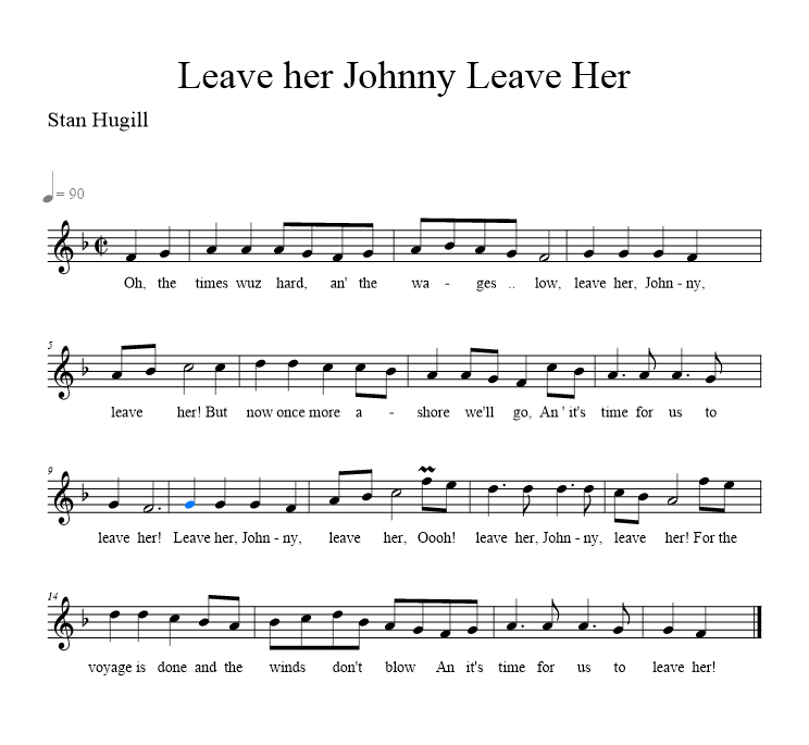 Leave her Johnny Leave Her (Capstan) - music notation