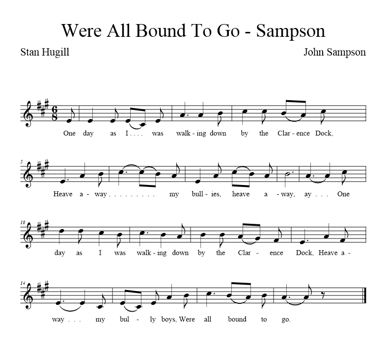 Were All Bound To Go - Sampson - music notation