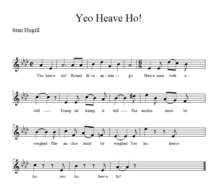 Yeo Heave Ho! - music notation