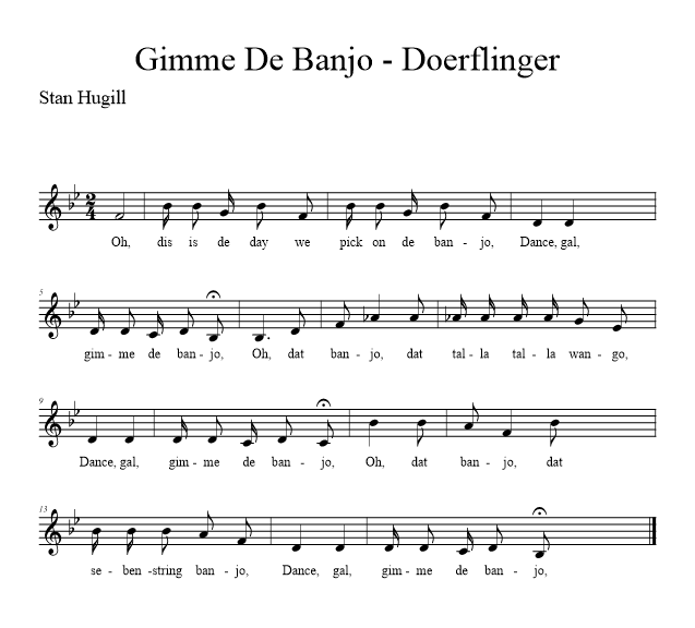 Gimme De Banjo – Doerflinger - music notation