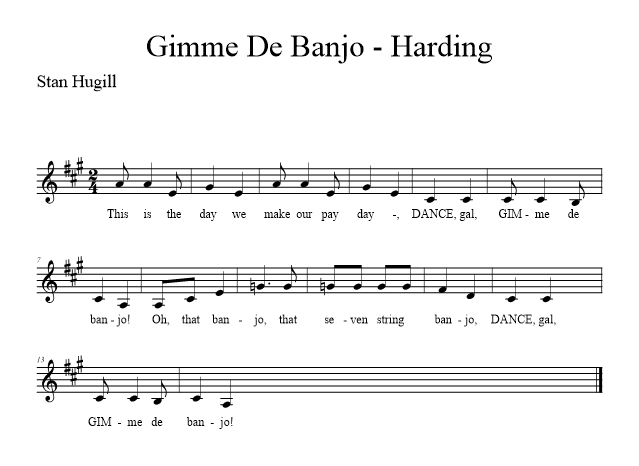 Gimme De Banjo - Harding - music notation