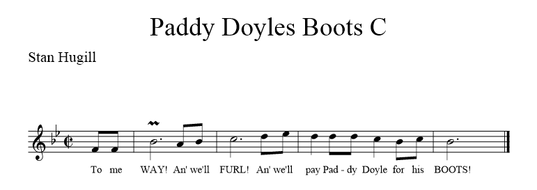 Paddy Doyles Boots C - music notation