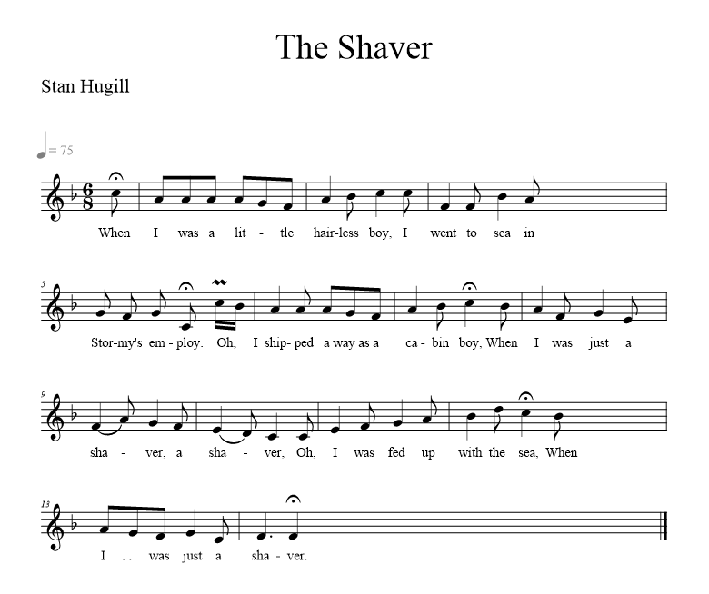 The Shaver - music notation