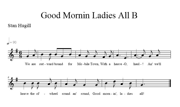 Good Mornin Ladies All B - music notation