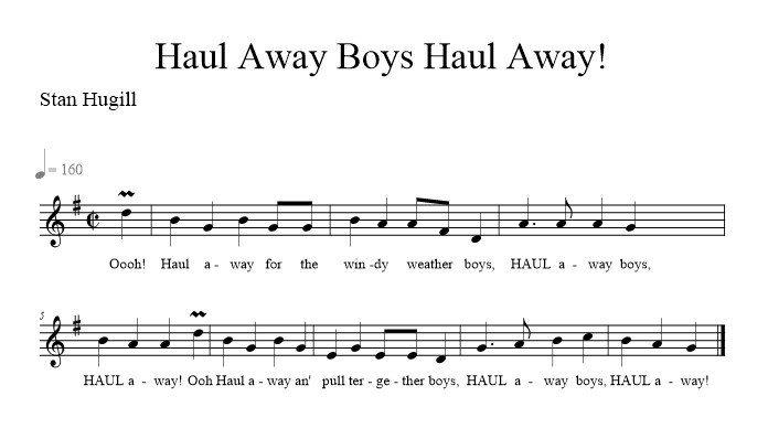 Haul Away Boys Haul Away! - music notation