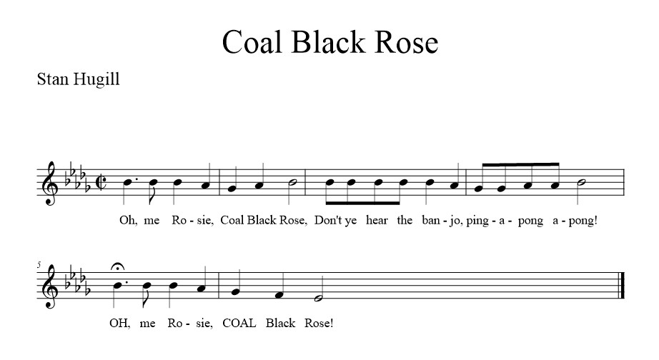 Coal Black Rose - music notation