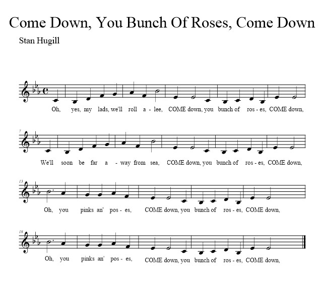 Come Down You Bunch Of Roses Come Down - music notation