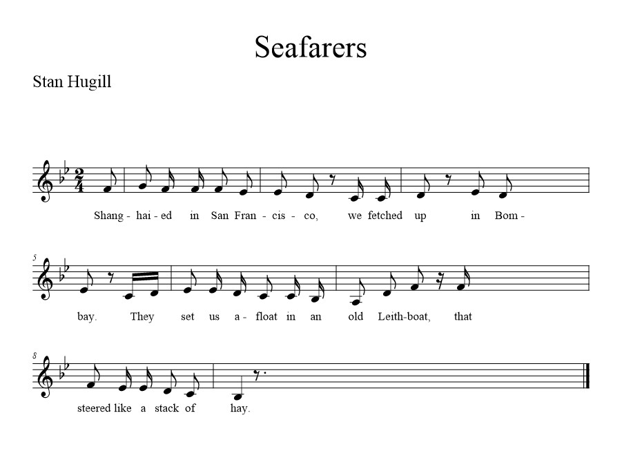Seafarers - music notation