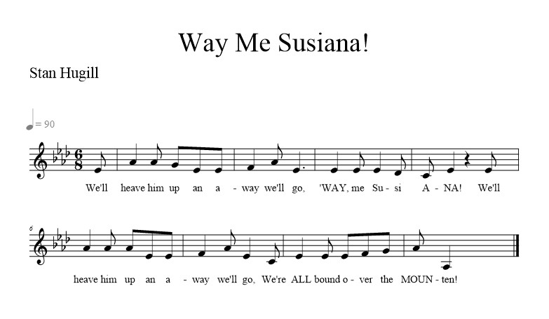 Way Me Susiana! - music notation