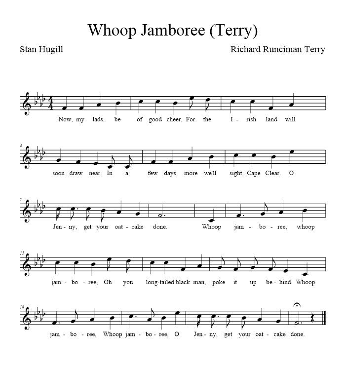 Whoop Jamboree (Terry) - music notation