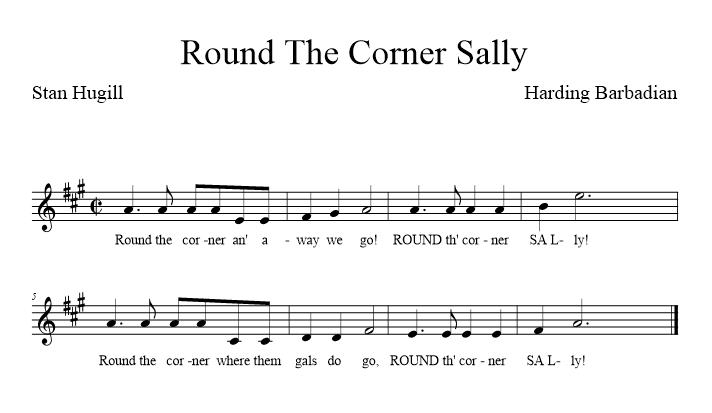 Round The Corner Sally (Harding) - music notation