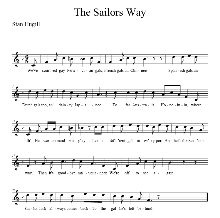 The Sailors Way - music notation