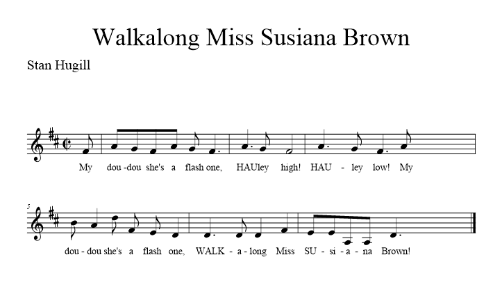 Walkalong Miss Susiana Brown - music notation
