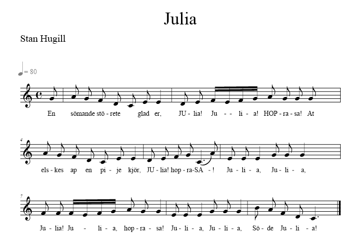 Julia - music notation