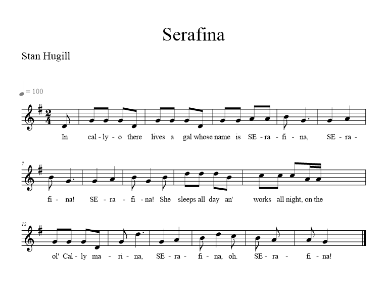 Serafina - music notation