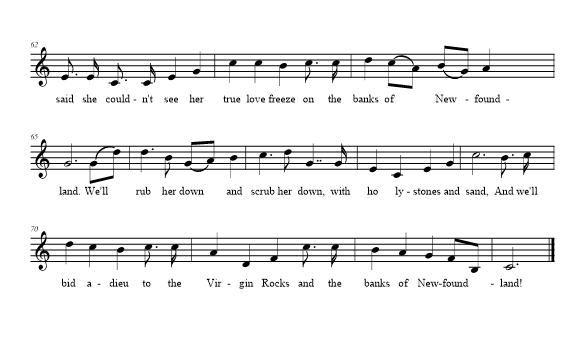 The Banks O Newfnland - Doerflinger - music notation 3