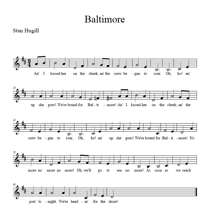 Baltimore - music notation